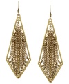 Frame your face. A splayed chain design adorns the middle of these intricately-framed drop earrings by BCBGeneration. Crafted in gold tone mixed metal. Approximate drop 3 inches.