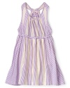 Offset stripes pretty up this light and airy dress that she can wear to parties or to playtime.