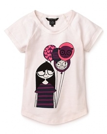 Up and away with this Little Marc Jacobs tee flaunting a wide-eyed girl with balloons graphic and hip hi/lo hem. Up and away with this Little Marc Jacobs tee flaunting a wide-eyed girl with balloons graphic and hip hi/lo hem.