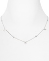 Crislu perfects effortless, feminine style with this platinum-finished sterling silver necklace, accented by dazzling, faceted cubic zirconia stones.