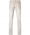 Work a contemporary edge into your cool casual look with True Religions distressed fine wale cords - Classic five-pocket style, button closure, belt loops - Straight leg, slim fit - Team with modern knit pullovers and boots, or dress up with blazers, button-downs and oxfords