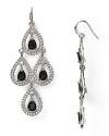 Work pared down elegance into your look with these Carolee earrings. They feature a cascade of jet stone drops, which come set in striking silver plate.