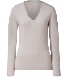 Exquisitely soft in chic cashmere, Brunello Cucinellis V-neck lends a luxurious polish to casual daytime looks - Softly scooped V-neckline, long sleeves, sueded elbow patches, fine ribbed trim - Classic straight fit - Team with tailored button-downs and dressy trousers, or with tissue tees, favorite jeans and flats Exquisitely soft in chic cashmere, Brunello Cucinellis V-neck lends a luxurious polish to casual daytime looks - Softly scooped V-neckline, long sleeves, sueded elbow patches, fine ribbed trim - Classic straight fit - Team with tailored button-downs and dressy trousers, or with tissue tees, favorite jeans and flats