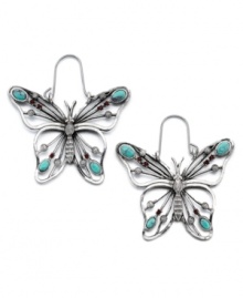 Bring the precious power of butterflies to your every day with these lovely Lucky Brand earrings. In silvertone mixed metal with semi-precious stone accents. Approximate drop: 1.75 inches. Bring the precious power of butterflies to your every day with these lovely Lucky Brand earrings. In silvertone mixed metal with semi-precious stone accents. Approximate drop: 1.75 inches.