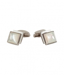 Add a gentlemanly accent to your formal look with these luxe cufflinks from Neil Barrett - Silver-tone square cufflinks with white pearly stone - Pair with a slim suit and a patterned button down Add a gentlemanly accent to your formal look with these luxe cufflinks from Neil Barrett - Silver-tone square cufflinks with white pearly stone - Pair with a slim suit and a patterned button down
