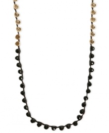 Lucky Brand sets the tone - twice - with this strand necklace. Crafted from gold-tone mixed metal and semi-precious reconstituted calcite, the necklace gives wearers double the color palette. Approximate length: 33-1/2 inches.