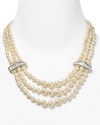 Vow to wow on your big day with this triple strand graduated pearl necklace. It's a demure statement piece for the bride-to-be with classic aisle style.