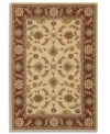 Covered in graceful floral imagery, this area rug will fill your room with color. The Sedona rug is woven from New Zealand worsted wool that has been specially twisted and space-dyed to replicate the look of a hand-woven Peshawar rug. In ivory with a deep red border, this magnificent piece creates an inviting space for gatherings in your home.