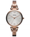 This Georgia watch by Fossil features a feminine silhouette with rosy hues.