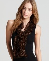 Lauren by Ralph Lauren Emma Ruffle Cheetah Oblong Scarf