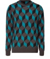 A retro-inspired geometric print enlivens this stylish pullover from PS Paul Smith - Crew neck, long sleeves, slim fit, all-over 3-D square print - Pair with straight leg jeans, chinos, or slim trousers