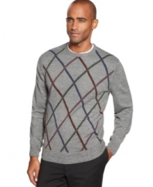 The ideal layer, this Geoffrey Beene sweater lines up your look for the brisk season.