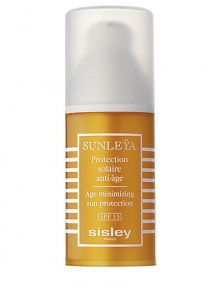 Age Minimizing Sun Protection SPF 15. Protects your skin from the sun while minimizing the effects of aging. A protective complex with anti-UVA and anti-UVB filters, a combination of antioxidants and cellular DNA protection. 1.7 oz. Age Minimizing Sun Protection SPF 15. Protects your skin from the sun while minimizing the effects of aging. A protective complex with anti-UVA and anti-UVB filters, a combination of antioxidants and cellular DNA protection. 1.7 oz.