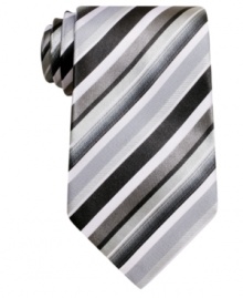 Always a classic, this striped tie from Geoffrey Beene will be the standard you turn to again and again. Always a classic, this striped tie from Geoffrey Beene will be the standard you turn to again and again.