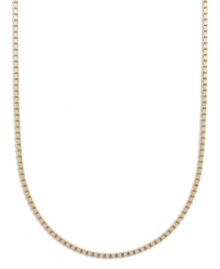 A simple chain adds a ton of dimension. Giani Bernini's intricate box chain is crafted in 24k gold over sterling silver. Approximate length: 16 inches. A simple chain adds a ton of dimension. Giani Bernini's intricate box chain is crafted in 24k gold over sterling silver. Approximate length: 16 inches.
