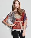 Elie Tahari Amy Tie Waist Silk Blouse