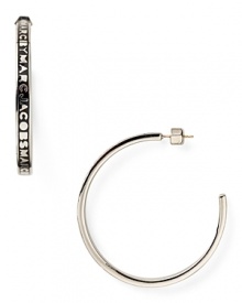 MARC BY MARC JACOBS continues to be the label to love, so stay a step ahead with these hoop earrings. Decked in the MBMJ logo, this pair has style-setter written all over it.