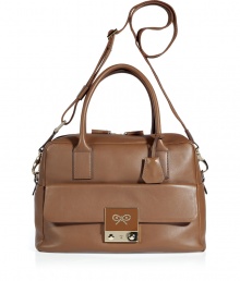 A retro-inspired boxy shape adds ultra-chic appeal to this supple leather tote from cult-favorite accessory designer Anya Hindmarch - Rectangular shape, top dual-zip closure, top carrying handles, convertible shoulder strap, front flap pocket with logo closure - Perfect for toting around your daily essentials, work, or stylish travel A retro-inspired boxy shape adds ultra-chic appeal to this supple leather tote from cult-favorite accessory designer Anya Hindmarch - Rectangular shape, top dual-zip closure, top carrying handles, convertible shoulder strap, front flap pocket with logo closure - Perfect for toting around your daily essentials, work, or stylish travel
