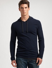 Fashion and functionality are intertwined in this double layered henley, finely crafted in soft, superior cotton for a timeless look.Attached drawstring hoodbullet text here CottonMachine washImported Fashion and functionality are intertwined in this double layered henley, finely crafted in soft, superior cotton for a timeless look.Attached drawstring hoodbullet text here CottonMachine washImported