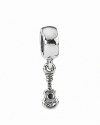 Music lovers fall for PANDORA's dangling guitar charm in sterling silver.