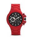 Black and red are a powerful combination on this sporty watch from Armani Exchange. Features like it's durable case and chronograph movement are designed to keep up with an athletic lifestyle.