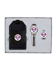 The best of two sports. This golf gift set includes a divot repair tool, a cap clip and a golf bag tag -- all featuring your favorite MLB or NFL team logo! The best of two sports. This golf gift set includes a divot repair tool, a cap clip and a golf bag tag -- all featuring your favorite MLB or NFL team logo!