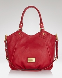 MARC BY MARC JACOBS's signature leather tote is recast for fall in a cool blue hue. Channel your inner ROY G. BIV and carry this saturated style as an on-trend alternative to the basic black bag. MARC BY MARC JACOBS's signature leather tote is recast for fall in a cool blue hue. Channel your inner ROY G. BIV and carry this saturated style as an on-trend alternative to the basic black bag.