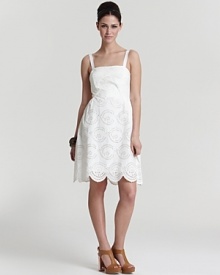 Eyelet cutouts throughout this white MARC BY MARC JACOBS dress are dainty and delightful for summer, infusing your latest collection with charm.