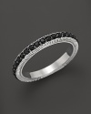 Black sapphires accent a classic sterling silver band ring from Judith Ripka.