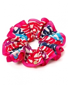 Accent a stylish bun or flowing ponytail with a playful printed scrunchie from MARC BY MARC JACOBS.