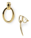 Gleaming gold proves wholly classic on this pair of hoop earrings from Lauren by Ralph Lauren, featuring equestrian-inspired detailing.