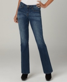 For a classic bootcut silhouette in a very wearable wash, check out the Sofia from Lucky Brand Jeans. Fitted through the hips and thighs with vintage distressing, these are sure to become your new favorite!