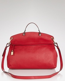 This Furla satchel interprets the top handle handbag trend in understated style, crafted of rich leather with a streamlined yet sophisticated shape. This Furla satchel interprets the top handle handbag trend in understated style, crafted of rich leather with a streamlined yet sophisticated shape.