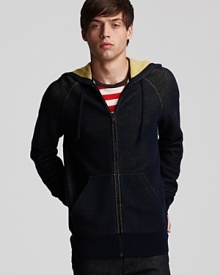 MARC BY MARC JACOBS' cotton and wool blend hoodie is a casual-cool essential. MARC BY MARC JACOBS' cotton and wool blend hoodie is a casual-cool essential.
