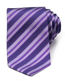 Bold, tonal diagonal stripes add a pop of color to your favorite suit. Bold, tonal diagonal stripes add a pop of color to your favorite suit.