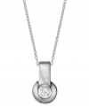 Petite sparkle makes creates a brilliant accent. Giani Bernini's stunning pendant features a round-cut cubic zirconia (1/3 ct. t.w.) in sterling silver. Approximate length: 18 inches. Approximate drop: 1/2 inch.