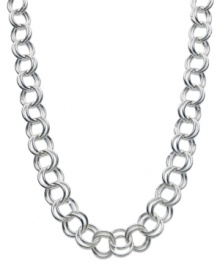 A connection to be celebrated. Touch of Silver's long chain link necklace, crafted in silver-plated brass, makes a bold statement. Approximate length: 28 inches + 2-inch extender. Approximate width: 3/8 inches. A connection to be celebrated. Touch of Silver's long chain link necklace, crafted in silver-plated brass, makes a bold statement. Approximate length: 28 inches + 2-inch extender. Approximate width: 3/8 inches.