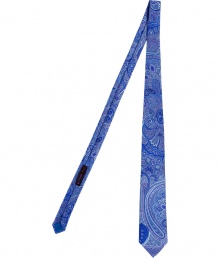 Add a pop of color to sleek suits with Etros elegant paisley print silk tie - Bold and slick in the houses preferred paisley print - Medium-width cut is classically cool and polished to perfection - Ideal for work and evenings out - Pair with a crisp, white button-down and a dark suit
