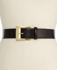 An essential accessory for finishing off your favorite high-waisted look. Sleek snake embossing lends the right touch to this Nine West belt. An essential accessory for finishing off your favorite high-waisted look. Sleek snake embossing lends the right touch to this Nine West belt.