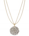 Put on a dazzling display with this pendant necklace from Kenneth Cole New York. Crafted from gold-tone mixed metal, the chains come together to suspend a sparkling cluster of silver-colored faceted beads. Approximate length: 16 inches + 3-inch extender. Approximate drop: 2 inches.
