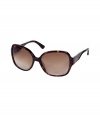 Luxury, classic brown hornrim sunglasses with square-shaped lenses - Large, tinted, easy-angled lenses create a glamorous look - Moderately large, comfortable bar - Fashionable sun protection for everyday