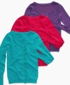 Cozy color. These cardigans from Epic Threads feature a stretchy fabric that creates a form-fit feel to keep her cute and comfy.
