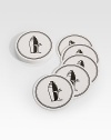 EXCLUSIVELY AT SAKS. Black tie or tie dye, these thick and thirsty coasters featuring an original Charles Fradin illustration will protect your tables whether inside or out. Set of 16 coasters Four-ply conservation cardboard 4 diam Made in USA 