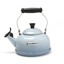 Elegant and timeless, this whistling tea kettle is a great way to revive tea time for two. Glazed with hard glossy enamel on steel, it offers superior craftsmanship and brings a blast of color to the range.
