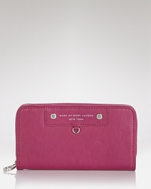 Store your stash like a schoolgirl and grab MARC BY MARC JACOBS' leather wallet. Slide the card and cash-keeper into a shapely satchel for stylish extra credit. Store your stash like a schoolgirl and grab MARC BY MARC JACOBS' leather wallet. Slide the card and cash-keeper into a shapely satchel for stylish extra credit.