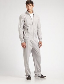 A sporty, ultra-urban jacket is defined by a full-zip along the front and two more on the pockets. Zip front Logo embroidery Side zip pockets About 28 from shoulder to hem 52% cotton/48% polyester Machine wash Imported A sporty, ultra-urban jacket is defined by a full-zip along the front and two more on the pockets. Zip front Logo embroidery Side zip pockets About 28 from shoulder to hem 52% cotton/48% polyester Machine wash Imported