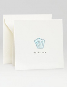 Express your thanks with the combination of sweetness and sophistication imparted by these elegant foldover notes with a luscious looking cupcake design, letterpressed by hand on creamy cotton stock that lends extra meaning to your words.Original Charles Fradin illustrationLetterpressed by hand100% cotton stock4.75 square (folded)Set of 8, with envelopesMade in USA Express your thanks with the combination of sweetness and sophistication imparted by these elegant foldover notes with a luscious looking cupcake design, letterpressed by hand on creamy cotton stock that lends extra meaning to your words.Original Charles Fradin illustrationLetterpressed by hand100% cotton stock4.75 square (folded)Set of 8, with envelopesMade in USA