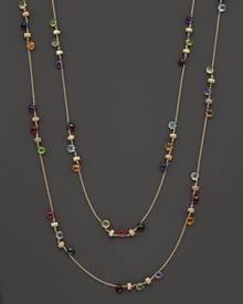 From the Paradise collection, a multi semi-precious stone necklace, designed by Marco Bicego. Shown doubled, but can be worn as one long strand. From the Paradise collection, a multi semi-precious stone necklace, designed by Marco Bicego. Shown doubled, but can be worn as one long strand.