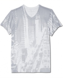 A graphic t-shirt like this one from Marc Ecko Cut & Sew is an easy way to get a charge out of your casual wardrobe. A graphic t-shirt like this one from Marc Ecko Cut & Sew is an easy way to get a charge out of your casual wardrobe.
