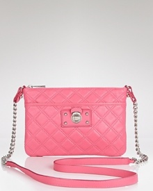 Give your accessories portfolio a bubble-gum pop with Marc Jacobs' quilted leather crossbody. In a vibrant shade, this accessory hints at girlie-chic. Give your accessories portfolio a bubble-gum pop with Marc Jacobs' quilted leather crossbody. In a vibrant shade, this accessory hints at girlie-chic.